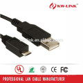 Câble Black Colro Micro USB Support de câble haute vitesse Chargeur de téléphone cellulaire